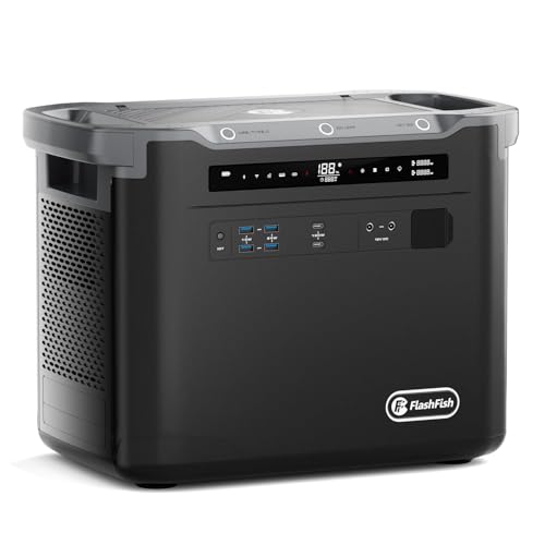 FlashFish ポータブル電源 大容量 リン酸鉄 1997Wh AC(定格2000W 瞬間最大4000W) ポータブルバッテリー 長寿命 高耐久 UPS機能 急速充電 90分で80%まで充電 パススルー機能 純正弦波 家庭アウトドア用