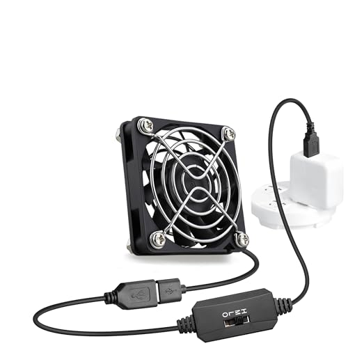 GDSTIME 小型 ミニファン 6010 60mm x 10mm 5V DCUSB冷却ファン 卓上扇風機 DIY FAN 多用途扇風機 DVR プレイステーション Xbox CE RoHS