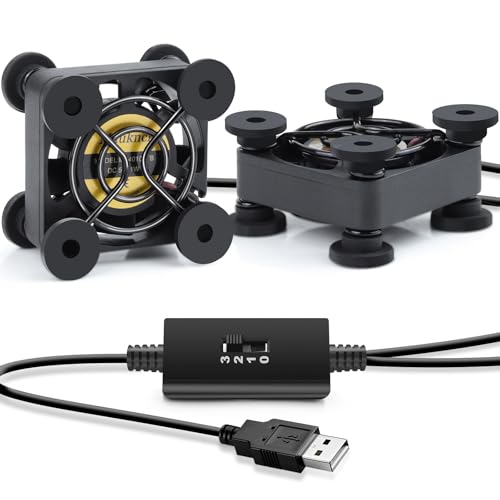 Mauknci 小型ファン 40mm USB ファン 5V 2台1組 振動防止ゴム足付き ミニ 送風機 冷却 ノートパソコン ..