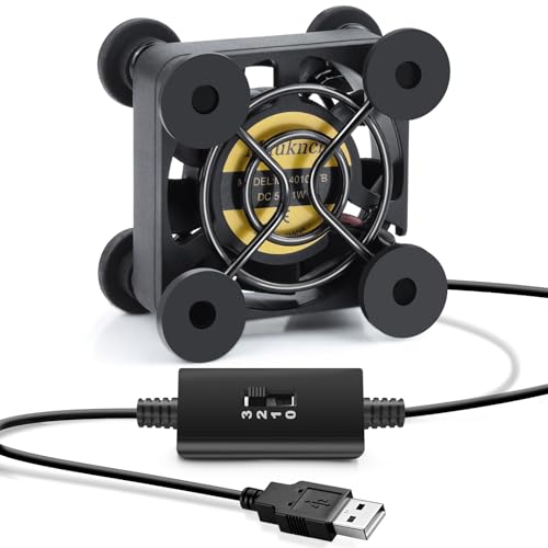 Mauknci 小型ファン 4cm USB ファン 5V 振動防止ゴム足付き ミニ 送風機 冷却 ノートPC PS4 ルーターな..