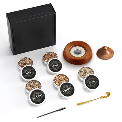 カクテル スモーカー【天然木製&焦げない改良設計&5種類木製チップ付き】スモーカーキット スモークマシン 燻製器 家庭用 ウイスキー グラス キャンプ 父の日 ...