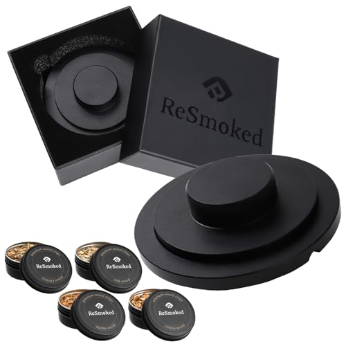 ReSmoked 2.0【自宅で簡単BAR気分】 燻製器 家庭用 グラストップ カクテルスモーカー 4種類チップ 説明書 レシピブック付 ウイスキー専門家監修 ...
