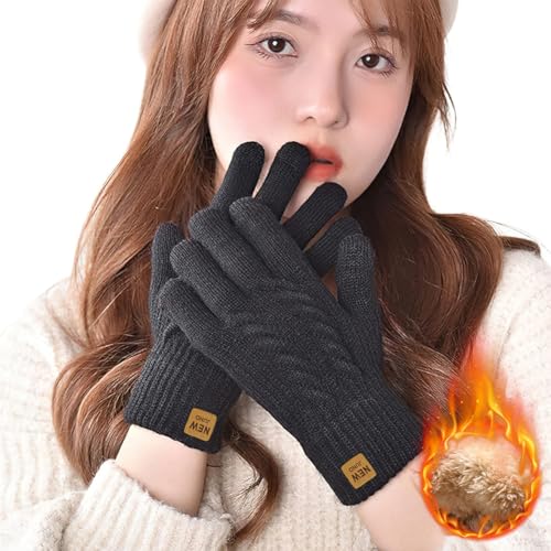 [SIVAN] 手袋 レディース 防寒 【360度防寒保温・厚裏起毛38℃恒温・革新的な柔らかさ・タッチパネル対応】 厚手 高い伸縮性 タッチパネル 耐摩耗性 ニット手袋 防寒手袋 防寒グローブ 自転車
