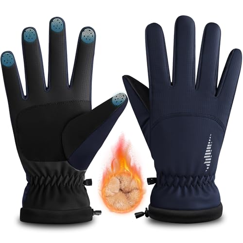 [rivmount] 防寒手袋 防寒グローブ メンズ レディース 自転車グローブ 手袋 スマホ対応 裏起毛 保温 防..