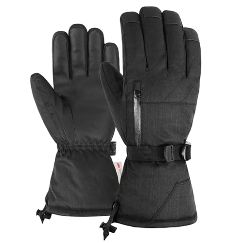 [wetimes] 3M＆極寒対策 6層極厚 スキーグローブ 防水 スマホ対応 裏ボア 滑り止め 防風 透湿防止 紛失..