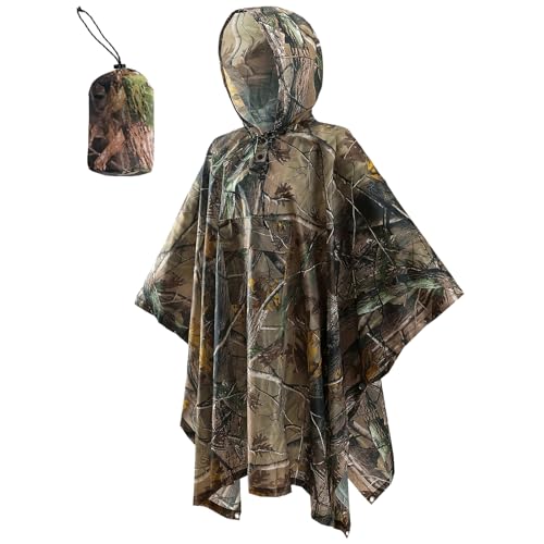 [Tiricky] レインポンチョ レインコート ユニ 多機能 ポンチョ メンズ 迷彩柄 カッパ 自転車 雨具3WAY ..