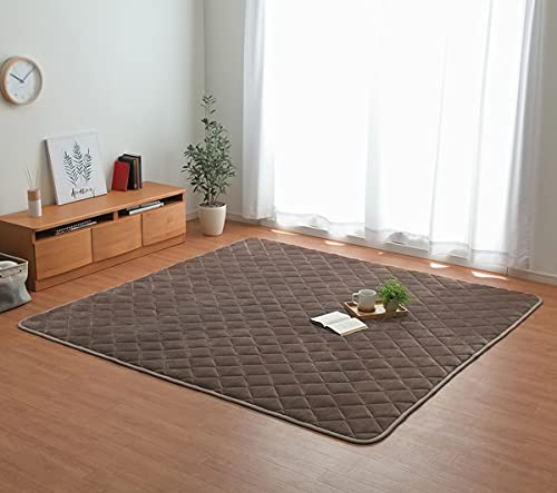 キルトラグ こたつ敷き布団 長方形 フラン キルト ラグ グレージュ 約190×240cm 3畳 ホットカーペット カバー 床暖房対応 滑り止め 無地 北欧 おしゃれ ＃9845829