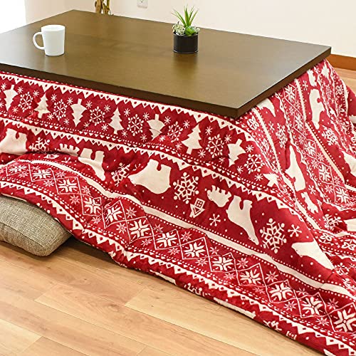 こたつ布団 長方形 約185×235cm シロクマ レッド こたつ掛け布団 コタツ 炬燵 布団 単品 掛布団 おしゃ..