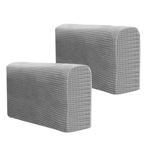 NUOLUX ソファアームレストカバー 伸縮性 肌に優しいフリース素材 2枚セット 17X6.69X6.30インチ 家庭 オフィス用 肘掛け保護カバー シンプルデザイン