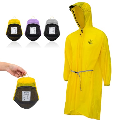 [HIKEMAN] レインコート ポンチョ リュック対応 雨合羽 カッパ 蒸れにくい 腰紐 軽量 収納袋一体型 サイズ選択可能 足回りが絡まない 袖口が濡れない コンパクト 通気性 携帯便利 防水 豪雨対