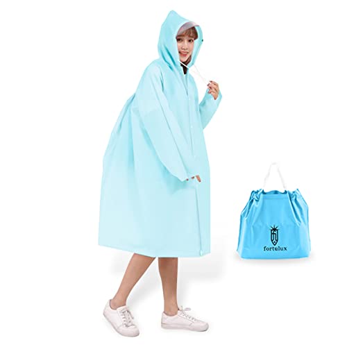 [fortulux] レインコート 自転車 リュック対応 レディース 学生 高校生 カッパ レインポンチョ 雨具 通学 通勤 防水 ロング 長め メンズ キッズ