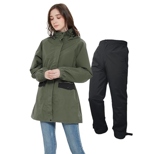 [アラシヤマ] レインウェア レディース ゴルフ用 [上下レインスーツ・防水・薄手・登山・防寒] マウン..