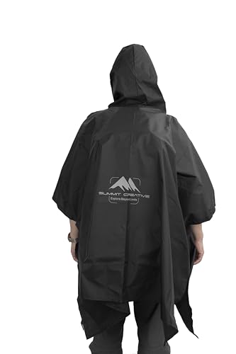 [Summit Creative] リュック対応 レインポンチョ レインコート バッグごと覆う フルカバー 軽量239g 撥水 防水 自転車 通勤 登山 男女兼用 ブラック オレンジ 2色 折り畳み対応 サミットクリエイテ