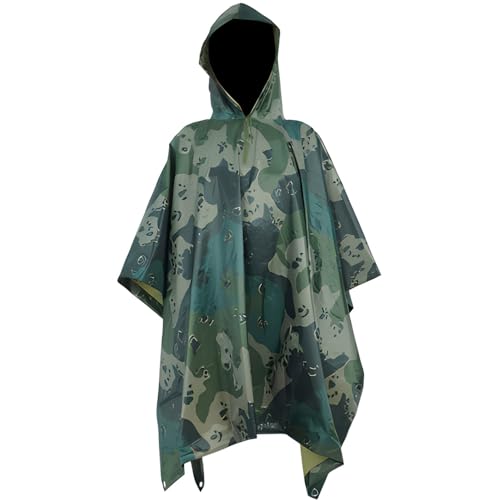 [NOLCCTN] レインコート メンズ ポンチョ カモフラージュ 徒歩 登山 迷彩服 キャンプ フロアマット ケ..