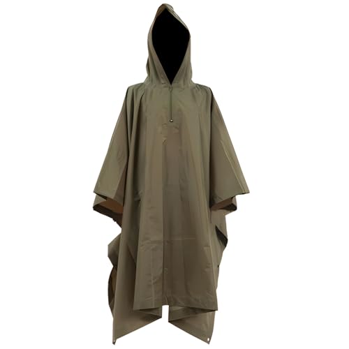 [NOLCCTN] レインコート メンズ ポンチョ カモフラージュ 徒歩 登山 迷彩服 キャンプ フロアマット ケ..