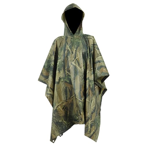 [NOLCCTN] レインコート メンズ ポンチョ カモフラージュ 徒歩 登山 迷彩服 キャンプ フロアマット ケ..