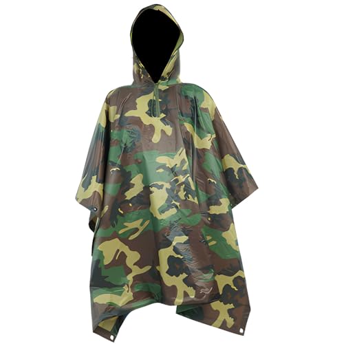[NOLCCTN] レインコート メンズ ポンチョ カモフラージュ 徒歩 登山 迷彩服 キャンプ フロアマット ケ..