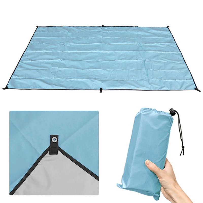 レジャーシート ピクニックマット 大判 収納袋付き 約 200×140 裏地あり コーナーループ サンシェード ..