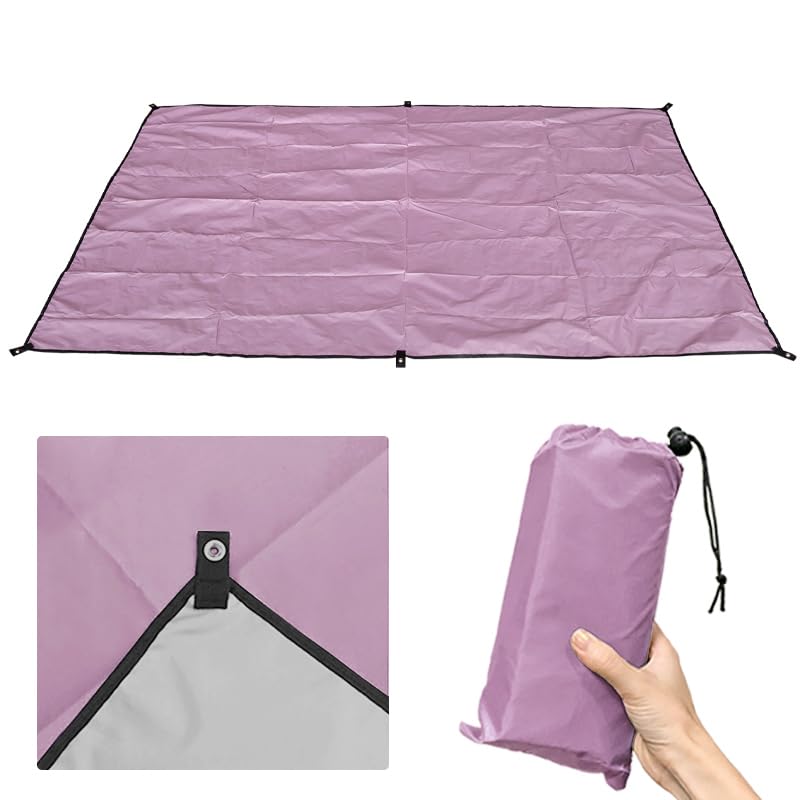 レジャーシート ピクニックマット 大判 収納袋付き 約 200×140 裏地あり コーナーループ サンシェード ..