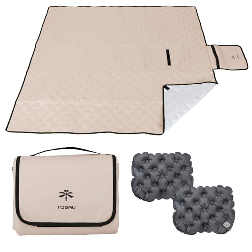 [TOBAU] レジャーシート 厚手 200*200 140*145 大判 アルミ 防水 キルティング アウトドア インナーシ..