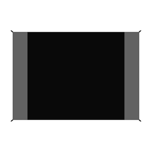 テントシート グランドシート 防水シート 防水 軽量 収納バッグ付き アウトドア 登山 ピクニックコンパクト アウトドア キャンプ ピクニックマット (ブラック+グレー-140*220 cm)