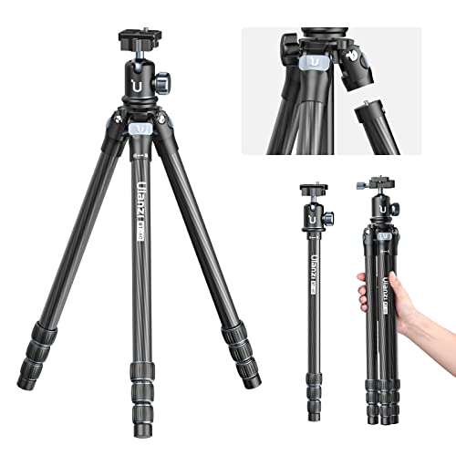 Ulanzi MT-60 三脚 カーボン三脚 カメラ三脚 一脚伸縮可変式 3Way雲台 4段階伸縮 トラベル三脚 中心軸付き ローアングル撮影 スマホ三脚 アルカスイス対応 収納袋付き 最大耐荷重10キロ ビデオ/