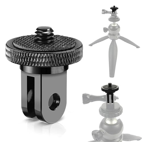 アルミ変換アダプター 耐久性 軽量 ミニ三脚マウント アダプター 1/4トライポッドアダプター GoPro用(GP規格)→カメラネジ(1/4規格) に変換