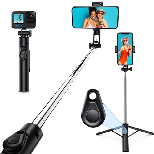 自撮り棒 三脚 iphone 【4in1・7段階伸縮・360°回転・安定性アップ】 スマホスタンド 三脚 スマホ じどり棒 軽量 セルカ棒 手ブレ補正 スマホ三...