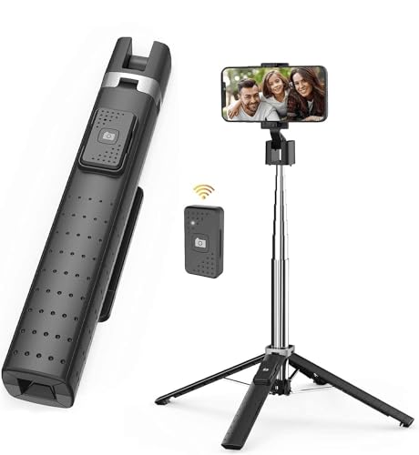自撮り棒 スマホ iphone スマホ スタンド 四脚兼用 セルカ棒 Bluetoothリモコン付き、伸縮 三脚 セルカ棒 360°回転 軽量 iPhone/A...