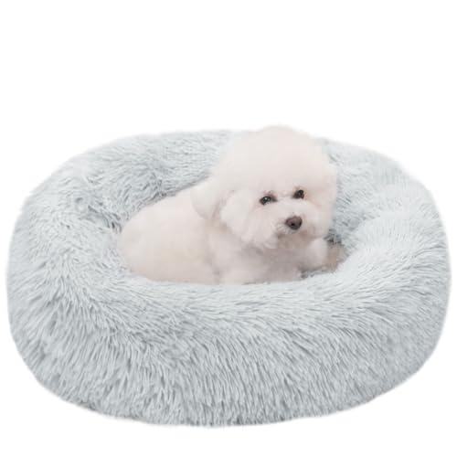 ZurZur 猫 犬 クッション ペットベッド ふわふわ もこもこ ぐっすり眠る 暖かい ドーナツ ラウンド型 可愛い 防寒 寒さ対策 洗える 滑り止め ふかふか猫犬兼用 ソファー 通年 ペット用品