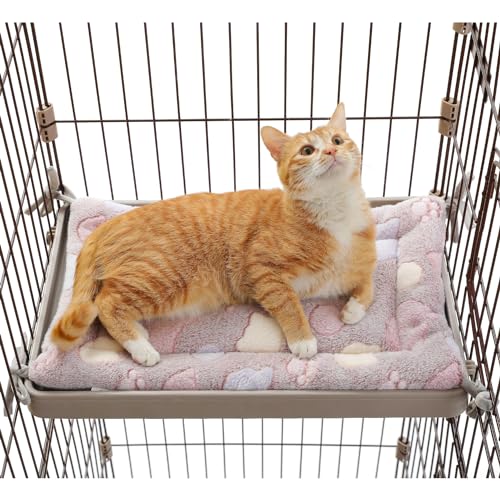 PAWZ Road 猫ベッド ペットベッド マット ケージ用 両面使用 ズレ防止 滑り落ち防止 ハンモック 四隅紐付き 頑丈 丈夫 通年利用 2way 多機能 ...