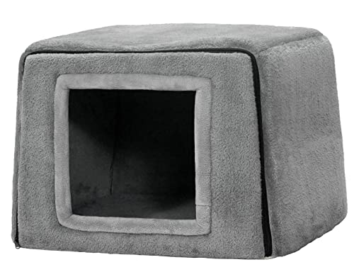 PetStyle 犬 猫 ベッド ハウス 2WAY ペットベッド ペットハウス キューブハウス 冬用 折りたたみ ドーム マット 猫ハウス 犬ハウス 室内 冬 ...