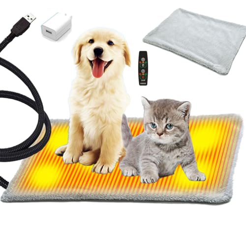 GDLF ペット用ホットカーペット 犬 猫 ペット電気毛布 ヒーターマット 2WAY給電方法 プラグorモバイルバッテリー ぽかぽかクッション 暖かいマット ホットカーペット こたつ 中小型ペットベ
