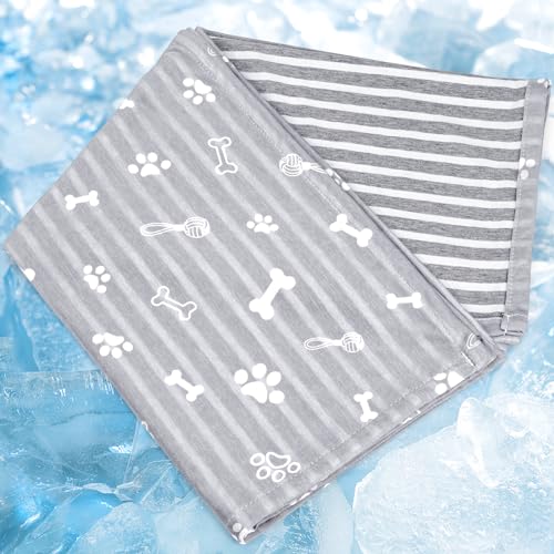 ペット用 クールブランケット 犬 ひんやりブランケット 夏 クールマット 犬猫用 冷感グッズ 接触冷感 ひんやり 熱中症 暑さ対策(骨柄 77×53cm)
