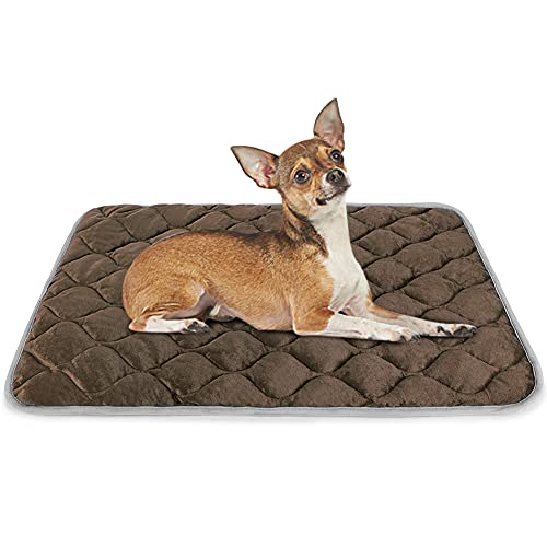 ホットマット ペット用 ベッド マット 猫 犬 マット 暖かい ペット用保温マット 洗える 物理的保温 体温で蓄熱 防寒 寒さ対策 ふわふわ あったか（ブラウン M:70*48cm）