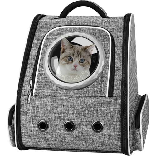 Okiki 最新型 猫 犬 キャリー リュック ペットキャリー バッグ カーテン付き 猫用 小型犬・小動物用 き..