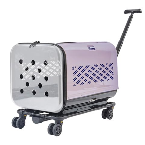 ペットキャリーケース ペットキャリーバッグ 軽クレート 猫用/小型犬用 セミハード 軽量 キャスター付..