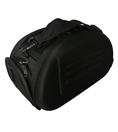 Kasamy ペットキャリーバッグ 折りたたみ ケース ショルダー 肩掛ベルト 犬 猫 小動物用 (SSブラック)