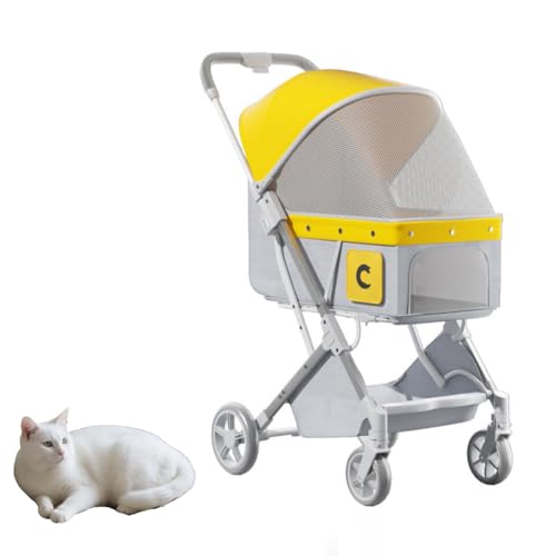 九万里の云小型・中型犬・猫用の軽量で折り畳み可能なペット用ベビーカーテディベアのお散歩に最適な小型ベビーカー取り外し・折り畳み可能なケージ付き (1#)