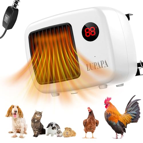 LUPAPA ヒーター 犬 猫 ペット用電気ヒーター 小型 噛みつき防止スプリング付き 過熱保護装置 高速/低..