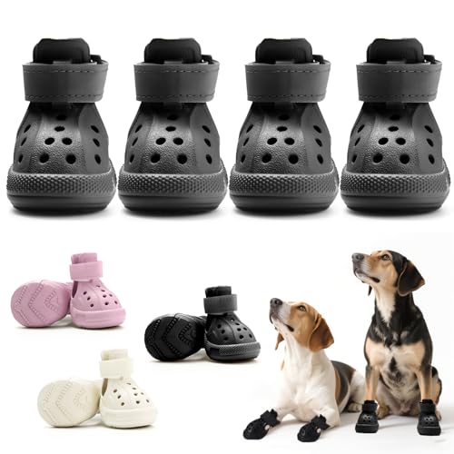 「SENMUUP」犬靴 犬用ブーツ ドッグシューズ 犬用サンダル 春夏用 軽量通気 メッシュ 抗菌防臭 柔らかく快適 履かせやすい 脱げにくい 肉球保護 滑り止め 散歩 雨の日 防水 介護 傷舐め防止