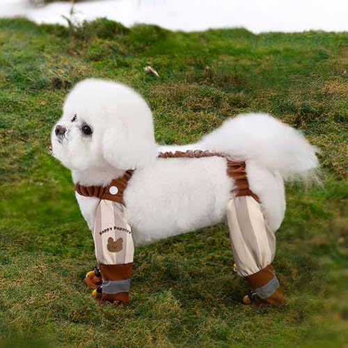 犬用レッグカバー サスペンダー付き レインパンツ 犬 ブーツ 防水 滑り止め ドッグウェア 犬の靴 脱げない 肉球保護 汚れ防止 雨の日対策 梅雨 散歩 お出かけ用 中型犬 小型犬 四足カバー