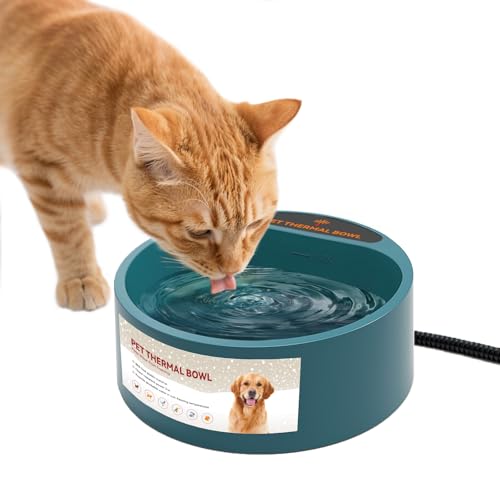ENJOYING 猫用保温ウォーターボウル、2.2L 猫・犬 ペット用自動恒温飲水器、屋内外兼用、ウサギ・鳥用冬用自動恒温飲水器