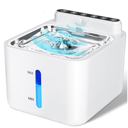 Lazysong スマート自動給水器 猫 犬 水飲み器 3L大容量 三つ給水モード コードレス/4000mAhバッテリー 静音30db 自動電源切れ 3重濾過 活性炭フィルタ イオン交換樹脂 組み立て簡単 お手入れ簡単