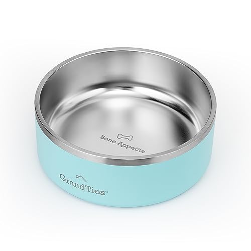 GRANDTIES グランタイズ 真空断熱ペットボウル 1250ml 色:パウダーグリーン 餌用ボウル 犬 猫 dog cat..