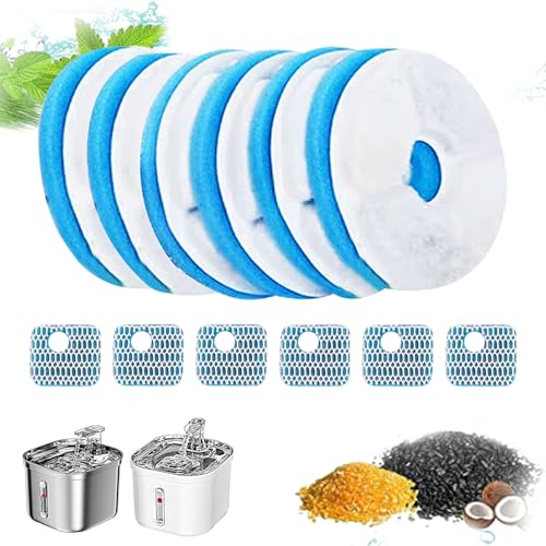 DFBL 猫 水 フィルター 6セット ペット自動給水器 イオン交換樹脂 安全 清潔 自動給水器 軟水化フィルター 下部尿路の健康維持 水飲み器 水 静音 猫用 給水器 犬 ペット 交換用フィルター 交