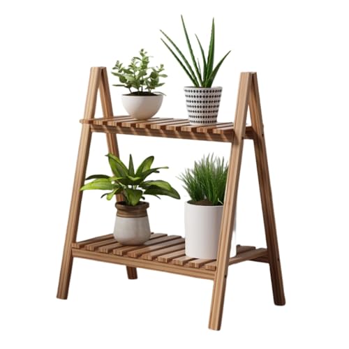 Youlines植物スタンド フラワースタンド フラワースタンド 2段/3段 木製植物スタンド テラス ガーデン ..