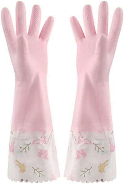 [SoolKool] 手袋 ゴム手袋 キッチン ロング かわいい 柄 食器洗い 調理用 作業 おしゃれ 料理 掃除用ゴ..