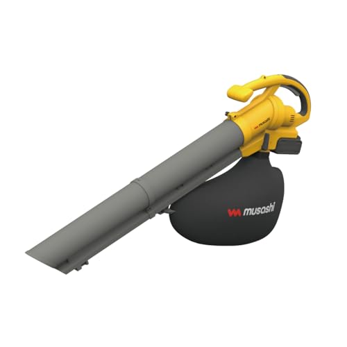 ムサシ(MUSASHI) 充電式ブロワバキューム コードレス ワンタッチ切替 1台2役 強力バッテリー 落ち葉粉砕機能付 肩掛けベルト BV-9400