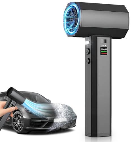 QOLiFe ブロワー エアーブロワー 洗車【1500g爆風推力・160m/s圧倒的風速・30万高速回転】 エアダスター 24000mAh高性能電池 照明ライト付き 4段階風量調整 充電式 電動エアダスター 最大40分間連